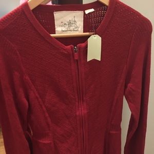 Anthropologie New Maroon Long Sleeve shirt